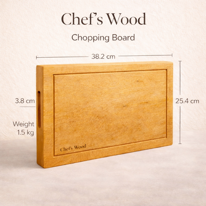 Chef’s Wood SolidCut Pro™ – 1.5 Inch Thick Tamarind Wood Cutting Board, High Density Heavy Duty Butcher Block (15 × 12 Inch)