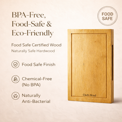 Chef’s Wood SolidCut Pro™ – 1.5 Inch Thick Tamarind Wood Cutting Board, High Density Heavy Duty Butcher Block (15 × 12 Inch)