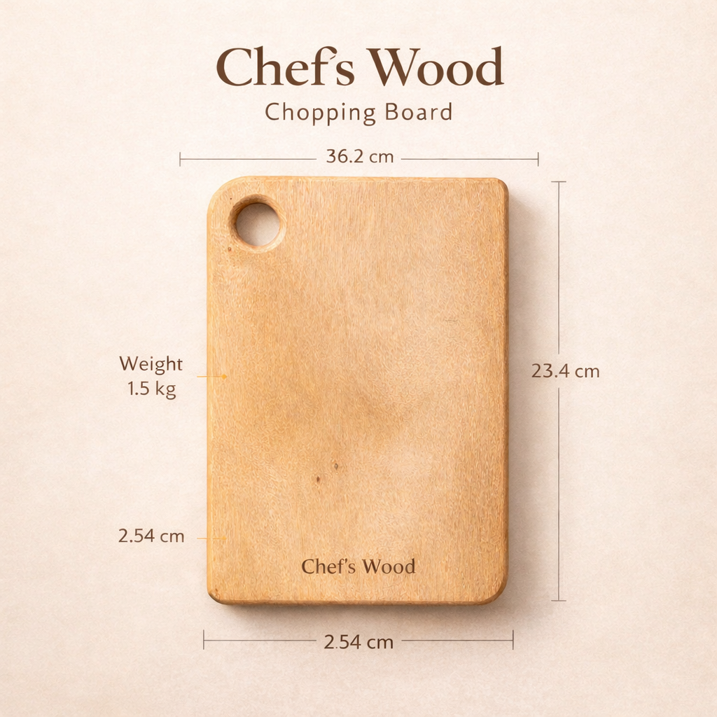 Chef’s Wood PrimeCut™ Tamarind Cutting Board – 1 Inch Thick, Heavy Duty, High Density Solid Wood Block